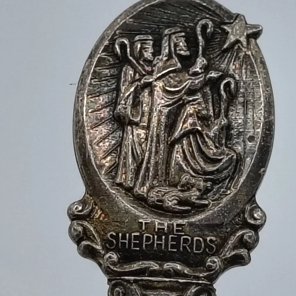 2 HOLLAND Silver plated SPOONs The Shepherds and  Three Wise Men